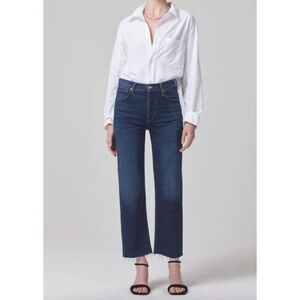 Citizens of Humanity Florence Wide Straight Jeans in Everdeen Wash Size 23